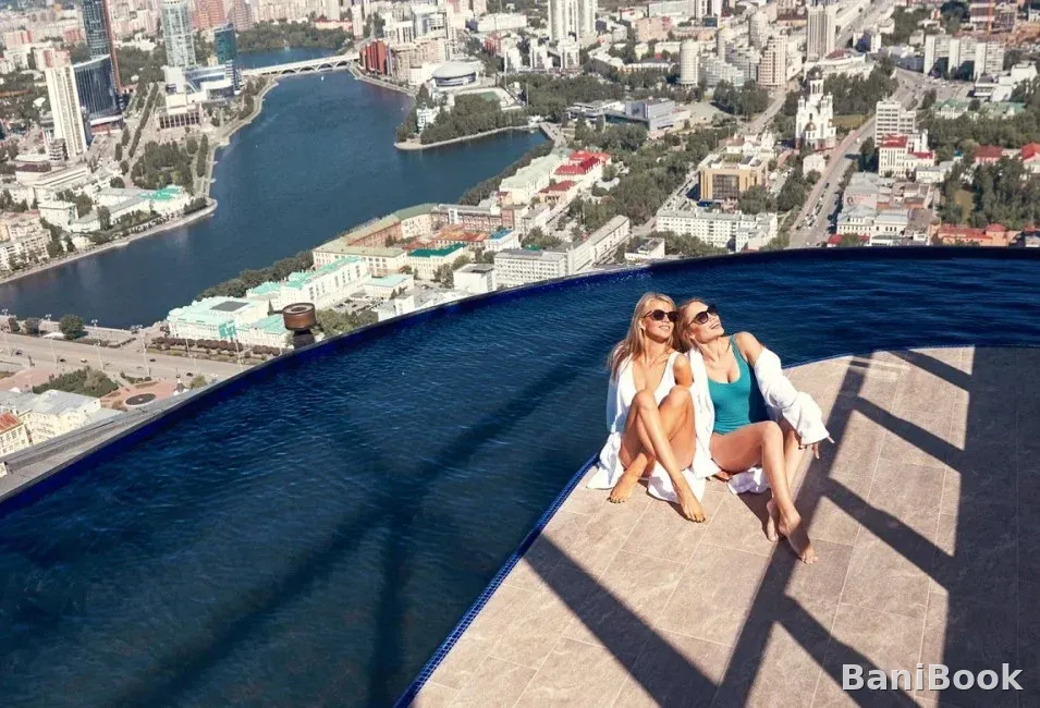 Баня на дровах Sky infinity pool
